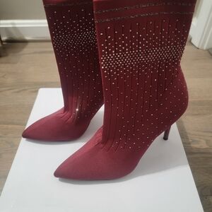Jessica Simpson Burgundy Heeled Boots